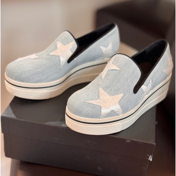 Stella McCartney Light Blue Star Loafers - Picture 3 of 9